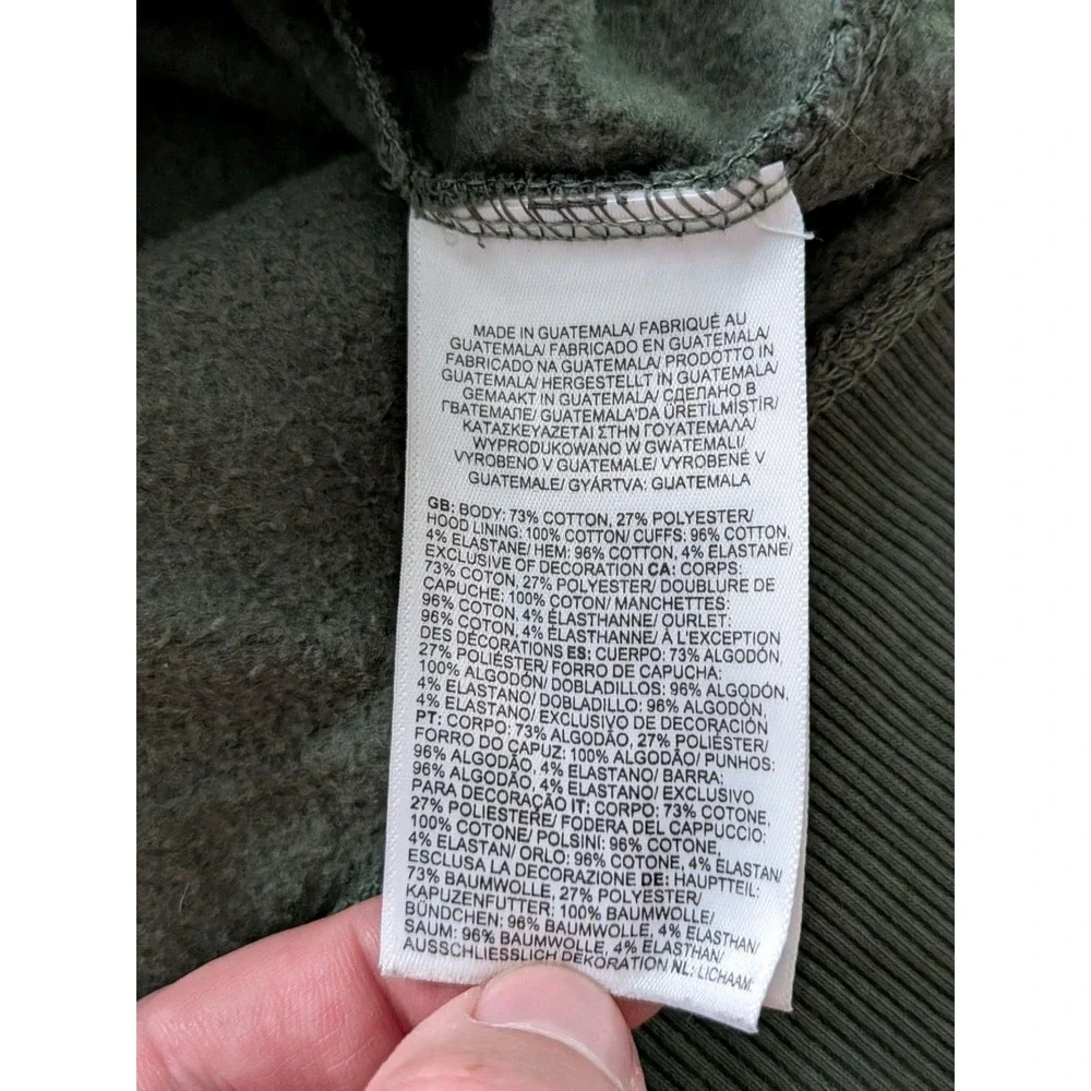 The North Face Hoodie Graphic Logo Hooded Pockets Men's Medium Olive Color